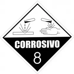 Etiqueta de Identificação Corrosivo classe 8 01